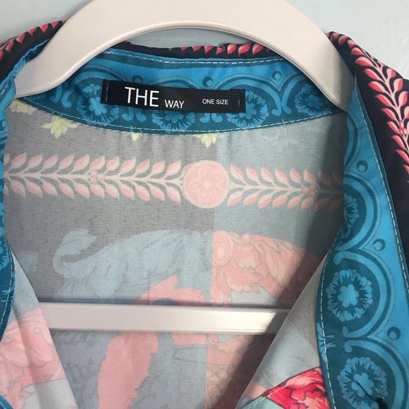 The Way Art To Wear Colorful Tunic Blouse Shirt Mini Dress SZ L QQ - Picture 4 of 8